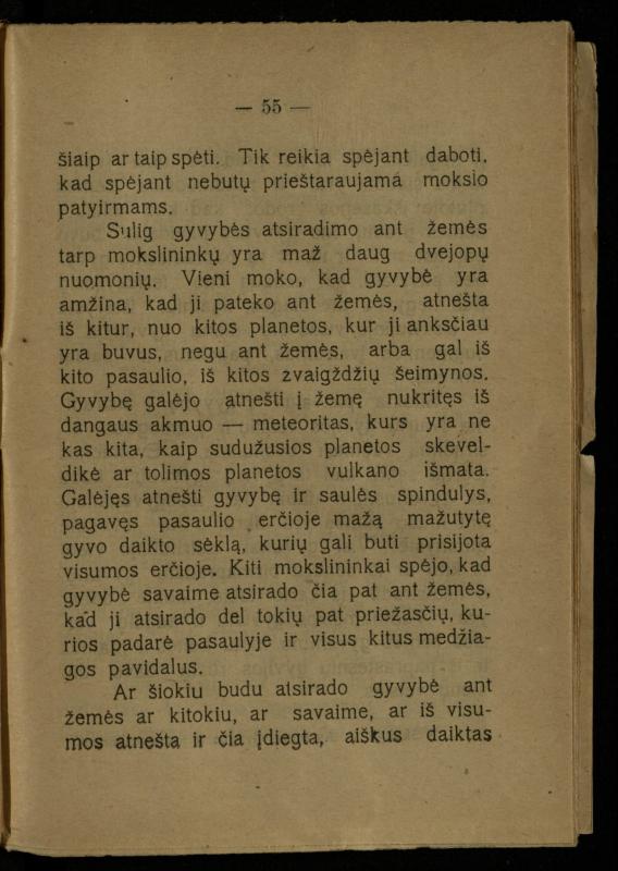 Žemė ir žmogus / med. d-ras P. Avižonis. – Antra pataisyta laida. – Voronežas: Lietuvos reikalų komisariato Kultūros ir švietimo skyrius, 1918. – 68 p.