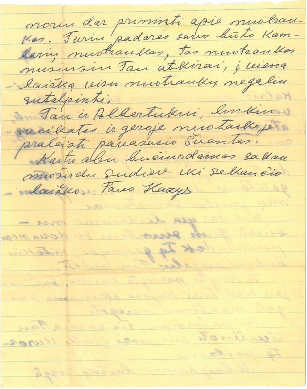 Kazio Balčiūno laiškas žmonai Onai Balčiūnienei. 1971 m. balandžio 28 d.