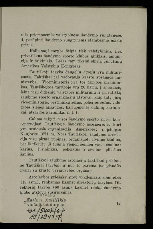 Šaudymo kultūra ir technika / Kazimieras Svilas. – Kaunas: „Policijos“ laikr. leid., 1936. – 327 p.