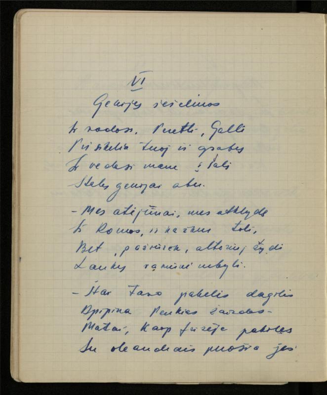 Žurnalisto, literato, vertėjo Kazimiero Pūro kūrybos V sąsiuvinis. Eilėraščiai, 1951–1952 m.