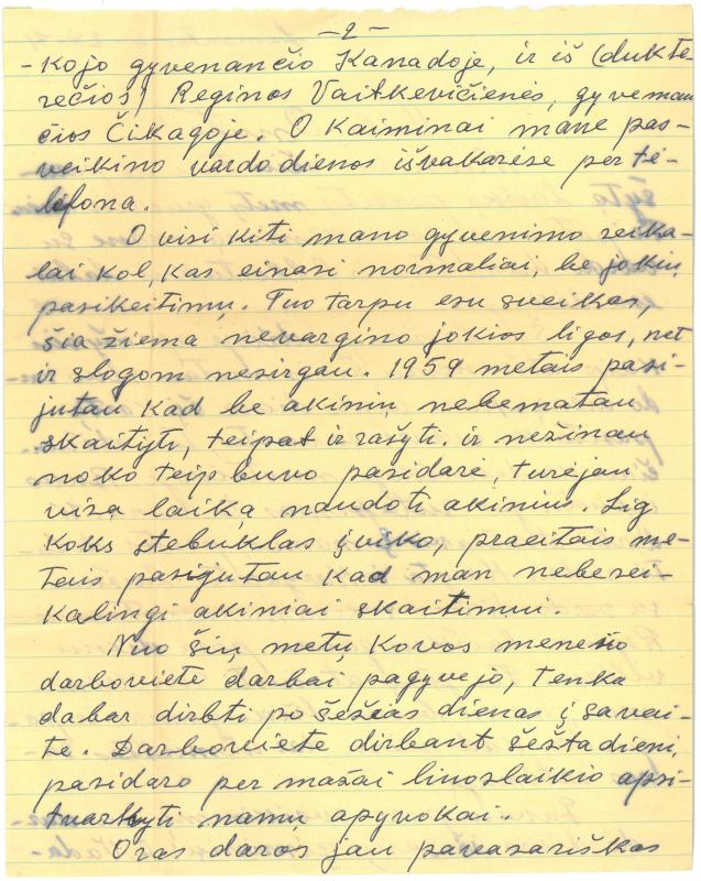 Kazio Balčiūno laiškas žmonai Onai Balčiūnienei. 1971 m. balandžio 28 d.