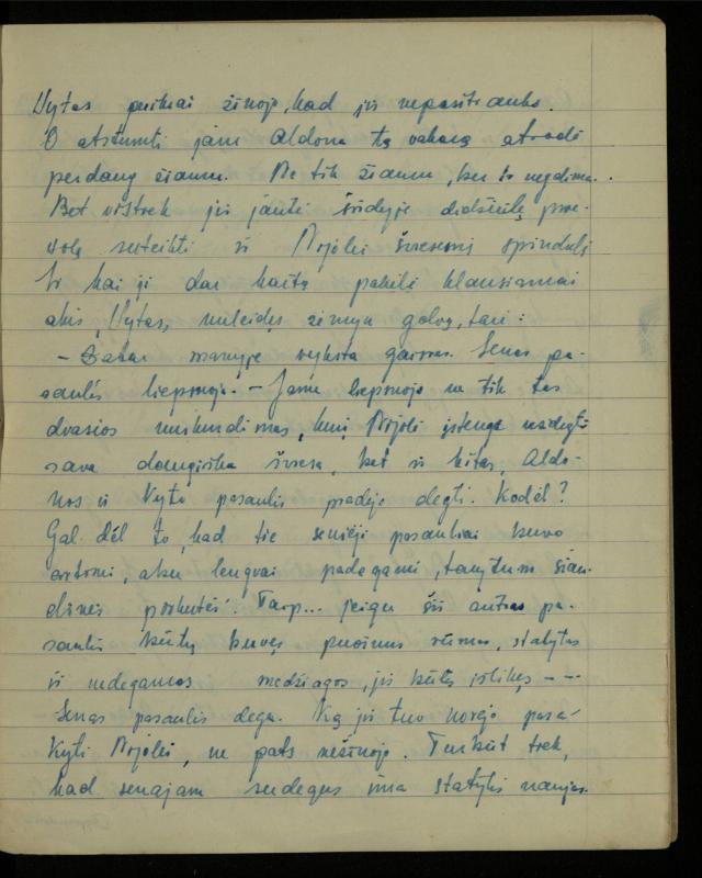 Žurnalisto, literato, vertėjo Kazimiero Pūro kūrybos I sąsiuvinis. Apsakymas (autobiografinė impresija), 1950 m.