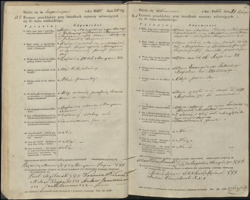 Krinčino Romos katalikų parapijos bažnyčios 1853–1862 metų priešjungtuvinės apklausos knyga