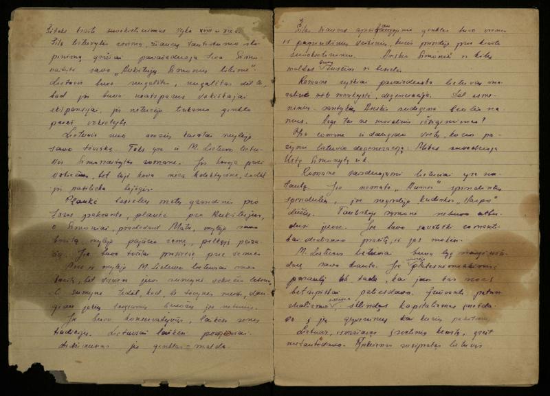 Kazimiero Pūro, VIII klasės mokinio, lietuvių kalbos ir literatūros rašomųjų darbų sąsiuvinis. Pasvalys, 1948 m. vasario 10 d.