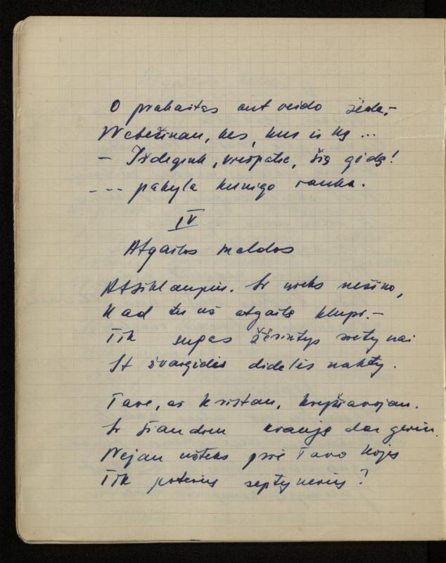 Žurnalisto, literato, vertėjo Kazimiero Pūro kūrybos V sąsiuvinis. Eilėraščiai, 1951–1952 m.
