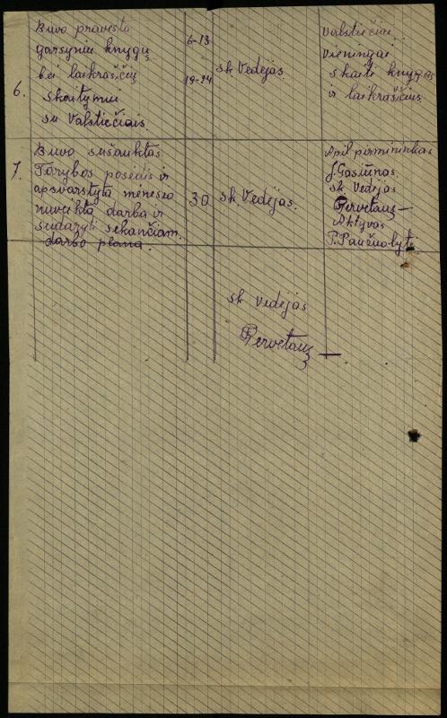Vaškų vlsč. Staškavičių k. klubo-skaityklos darbo ataskaita, 1949 m. rugsėjo mėn.