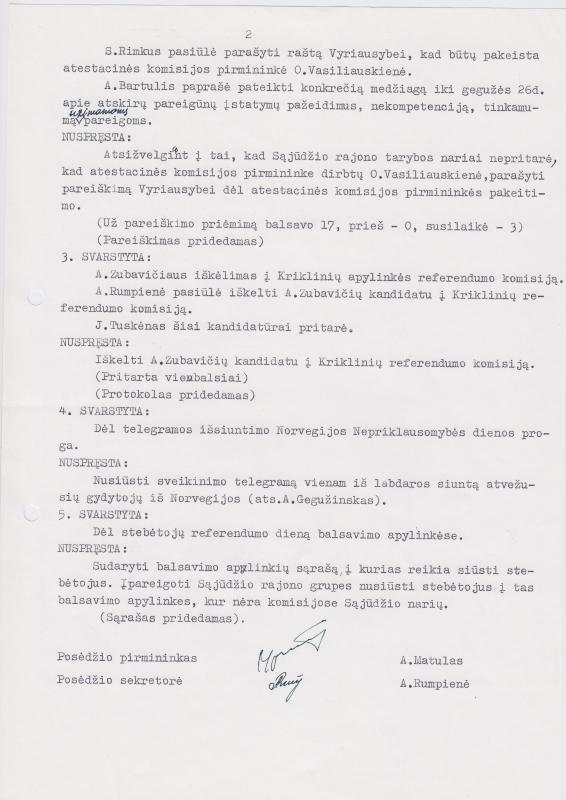 Lietuvos Sajūdžio Pasvalio rajono Tarybos 1992 m. gegužės 14 d. posėdžio PROTOKOLAS Nr. 11