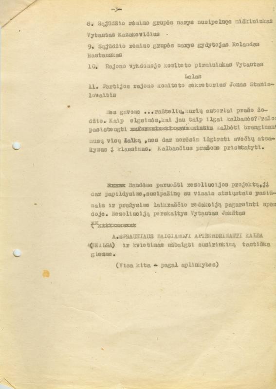 Lietuvos Persitvarkymo Sąjūdžio Pasvalio rėmimo grupės steigiamojo susirinkimo sąlyginis eigos planas