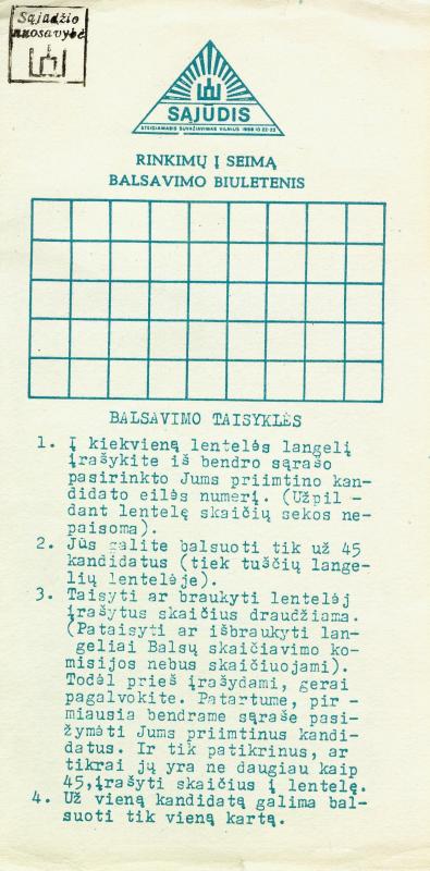 Lietuvos Persitvarkymo Sąjūdžio steigiamasis suvažiavimas. Dalyvio knygelė