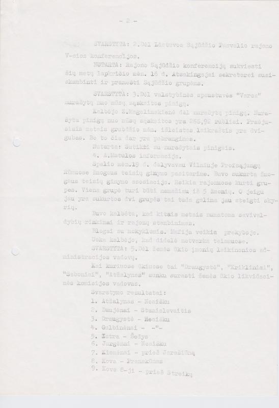 Lietuvos Sajūdžio Pasvalio rajono Tarybos susirinkimo, įvykusio 1991 m. spalio 24 d.,  PROTOKOLAS Nr. 25