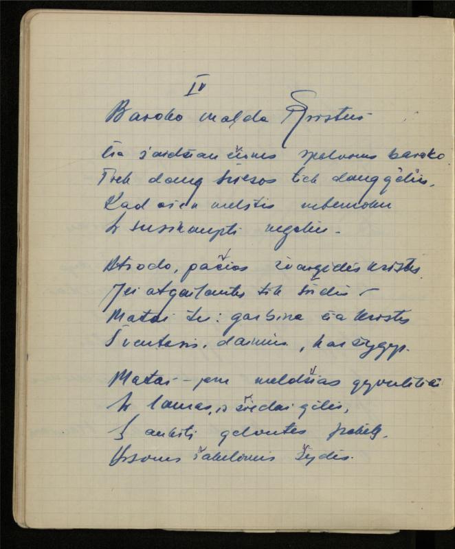 Žurnalisto, literato, vertėjo Kazimiero Pūro kūrybos V sąsiuvinis. Eilėraščiai, 1951–1952 m.