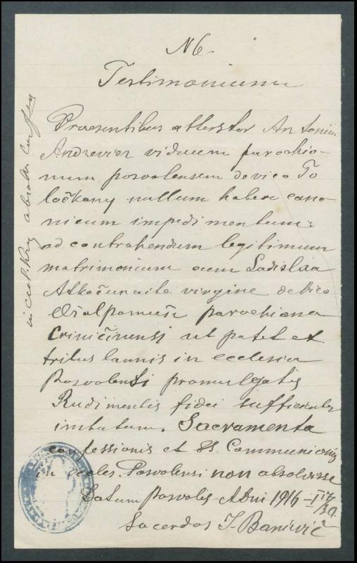 Krinčino Romos katalikų parapijos bažnyčios 1911–1919 metų priešjungtuvinės apklausos knyga