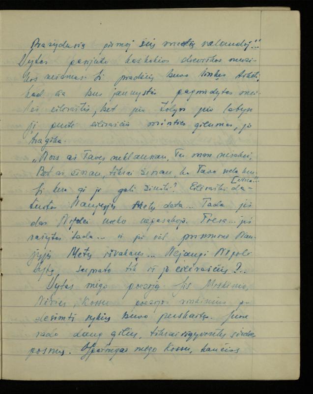 Žurnalisto, literato, vertėjo Kazimiero Pūro kūrybos I sąsiuvinis. Apsakymas (autobiografinė impresija), 1950 m.