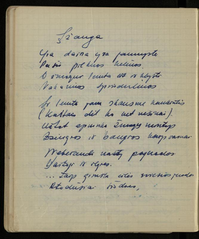 Žurnalisto, literato, vertėjo Kazimiero Pūro kūrybos V sąsiuvinis. Eilėraščiai, 1951–1952 m.
