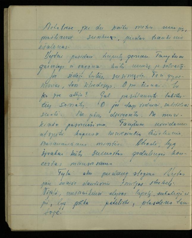 Žurnalisto, literato, vertėjo Kazimiero Pūro kūrybos I sąsiuvinis. Apsakymas (autobiografinė impresija), 1950 m.
