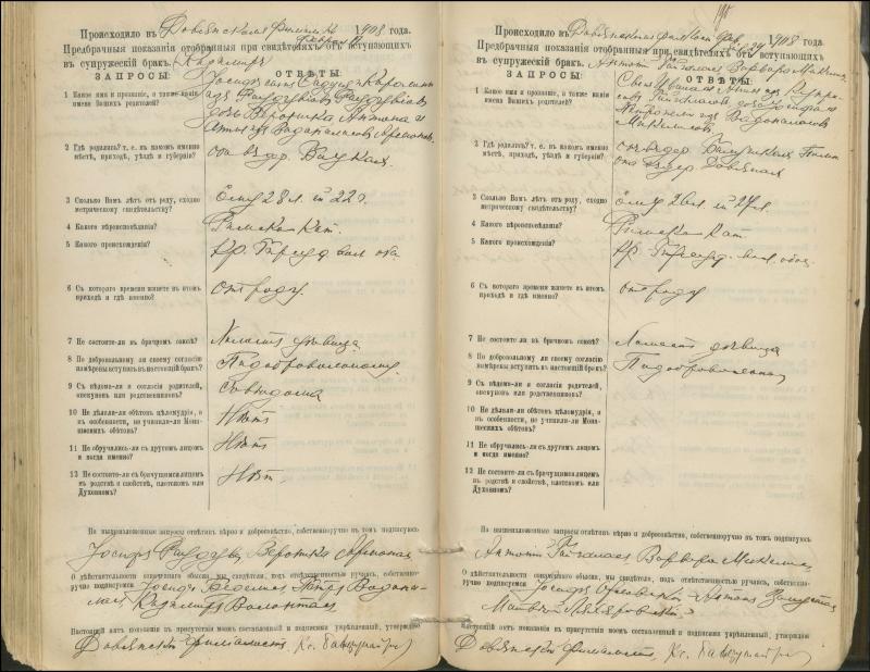 Krinčino Romos katalikų parapijos bažnyčios 1900–1911 metų priešjungtuvinės apklausos knyga