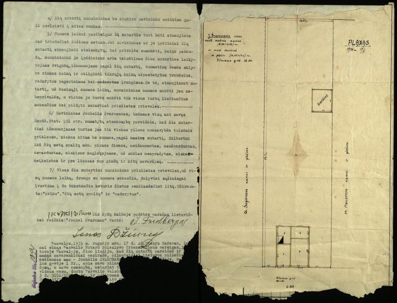 Jono Džiuvės nuomos sutartis, 1935 m. rugsėjo 17 d.