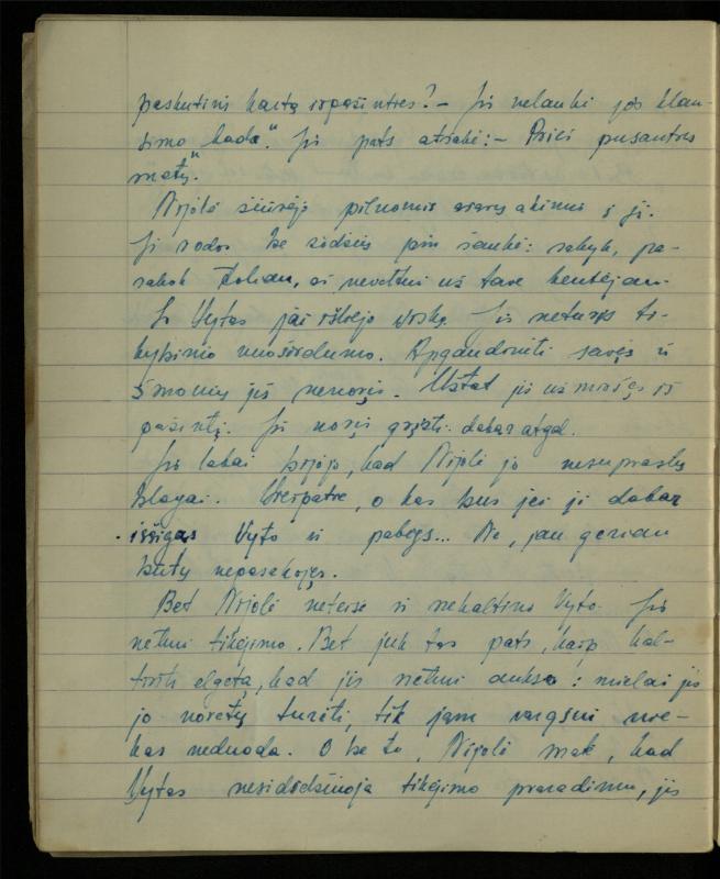 Žurnalisto, literato, vertėjo Kazimiero Pūro kūrybos I sąsiuvinis. Apsakymas (autobiografinė impresija), 1950 m.