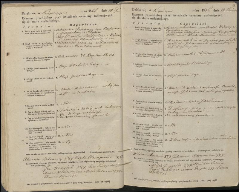 Krinčino Romos katalikų parapijos bažnyčios 1853–1862 metų priešjungtuvinės apklausos knyga