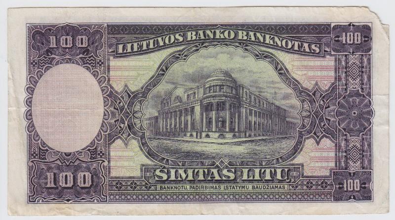 Banknotas. 100 litų. 1928 m. kovo 31 d. Lietuva