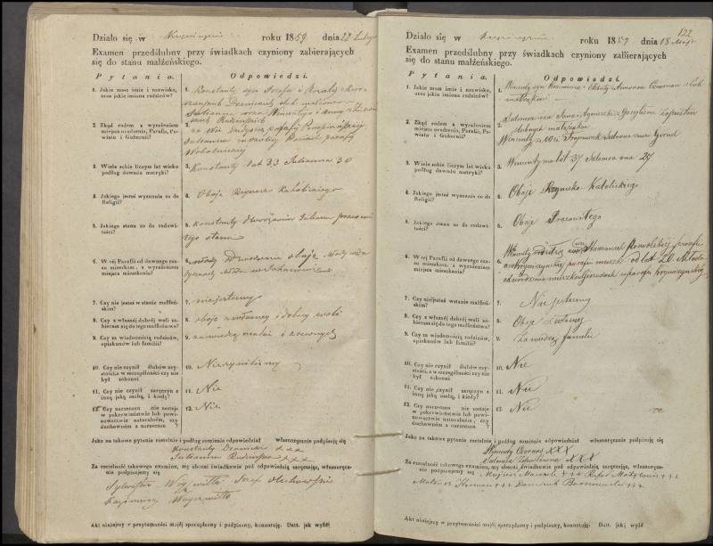Krinčino Romos katalikų parapijos bažnyčios 1853–1862 metų priešjungtuvinės apklausos knyga