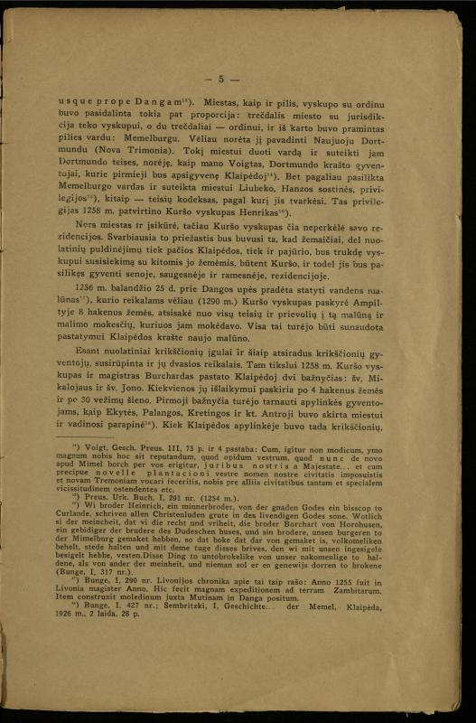 Klaipėdos miesto istorijos bruožai: (1252–1466) / Paulius Šležas. – [Kaunas]: [s.n.], 1933. – 15 p.