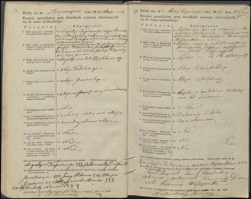 Krinčino Romos katalikų parapijos bažnyčios 1853–1862 metų priešjungtuvinės apklausos knyga