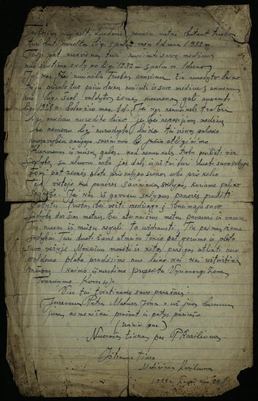 Biržų apskrities Krinčino valsčiaus Berčiūnų kaimo piliečių nutarimas, 1926 m.