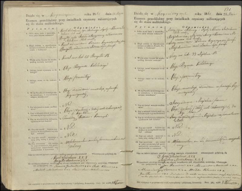 Krinčino Romos katalikų parapijos bažnyčios 1853–1862 metų priešjungtuvinės apklausos knyga