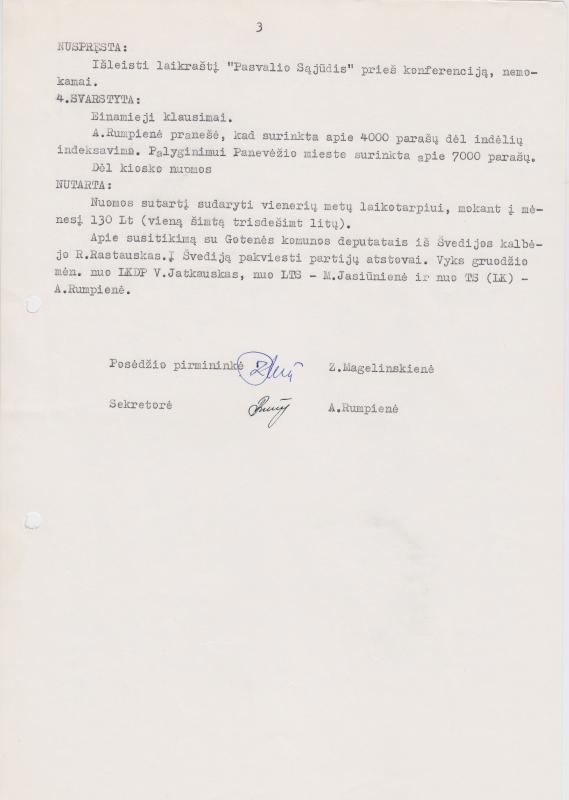 Lietuvos Sajūdžio Pasvalio rajono Tarybos posėdžio 1993 m. spalio 14 d. PROTOKOLAS Nr. 32
