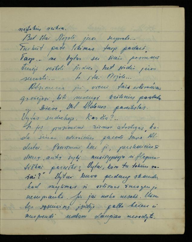Žurnalisto, literato, vertėjo Kazimiero Pūro kūrybos I sąsiuvinis. Apsakymas (autobiografinė impresija), 1950 m.