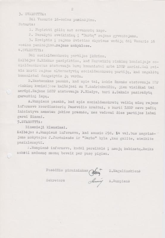 Lietuvos Sajūdžio Pasvalio rajono Tarybos 1993 m. sausio 28 d. posėdžio PROTOKOLAS Nr. 26