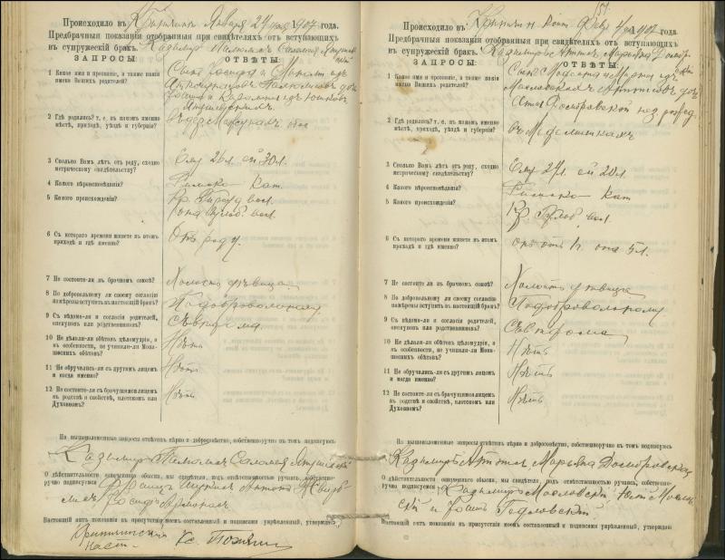 Krinčino Romos katalikų parapijos bažnyčios 1900–1911 metų priešjungtuvinės apklausos knyga