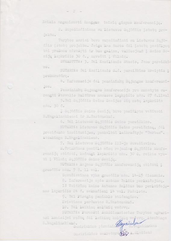 Lietuvos Sajūdžio Pasvalio rajono Tarybos susirinkimo, įvykusio 1991 m. lapkričio 21 d., PROTOKOLAS Nr. 27