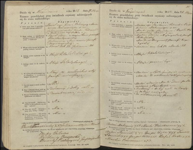 Krinčino Romos katalikų parapijos bažnyčios 1853–1862 metų priešjungtuvinės apklausos knyga