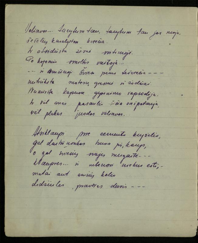 Žurnalisto, literato, vertėjo Kazimiero Pūro kūrybos II sąsiuvinis. Eilėraščiai, 1950 m.