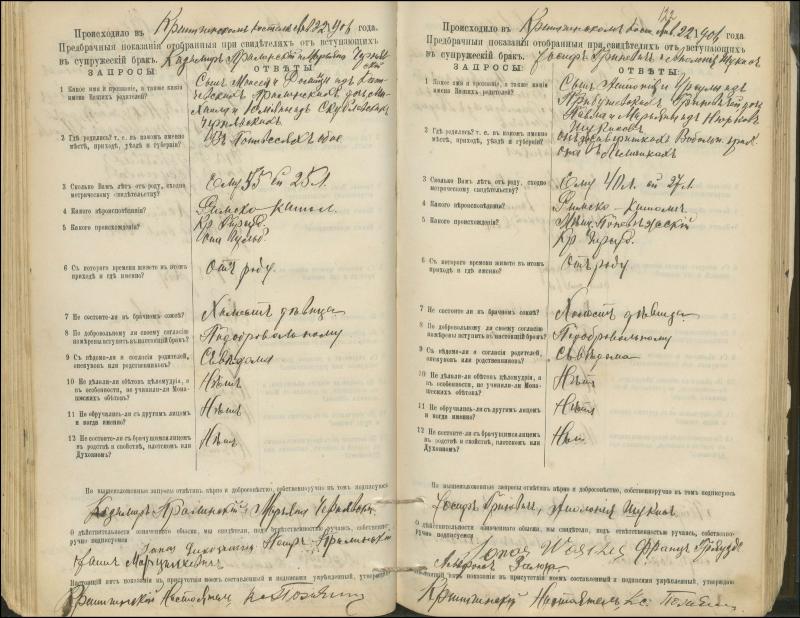 Krinčino Romos katalikų parapijos bažnyčios 1900–1911 metų priešjungtuvinės apklausos knyga