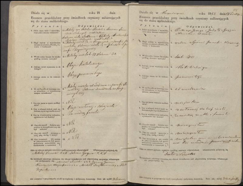 Krinčino Romos katalikų parapijos bažnyčios 1853–1862 metų priešjungtuvinės apklausos knyga