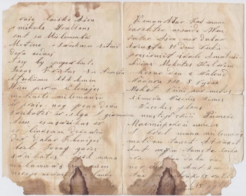 Stasio Svalbono laiškas broliui, 1911 m.