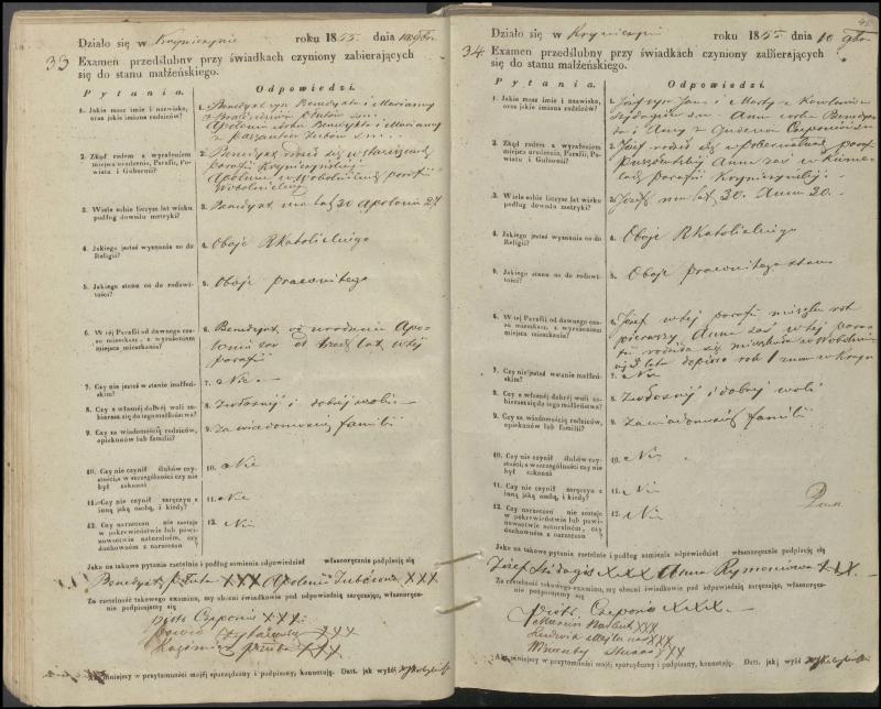 Krinčino Romos katalikų parapijos bažnyčios 1853–1862 metų priešjungtuvinės apklausos knyga
