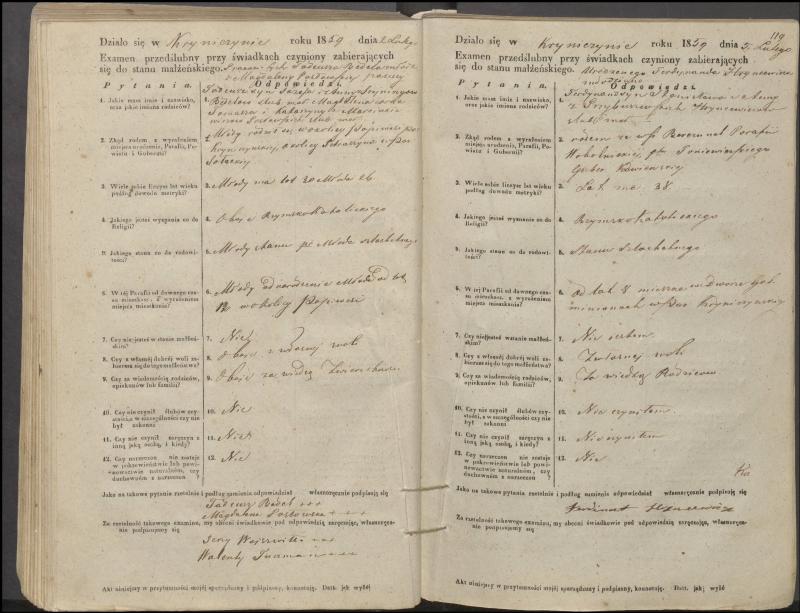 Krinčino Romos katalikų parapijos bažnyčios 1853–1862 metų priešjungtuvinės apklausos knyga