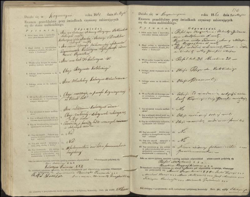Krinčino Romos katalikų parapijos bažnyčios 1853–1862 metų priešjungtuvinės apklausos knyga