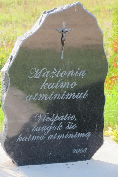 Paminklinis akmuo Mažionių kaimui atminti