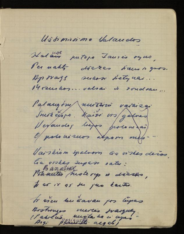 Žurnalisto, literato, vertėjo Kazimiero Pūro kūrybos V sąsiuvinis. Eilėraščiai, 1951–1952 m.