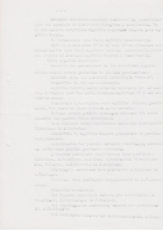 Lietuvos Sajūdžio Pasvalio rajono susirinkimo, įvykusio 1992 m. sausio 23 d., PROTOKOLAS Nr. 3