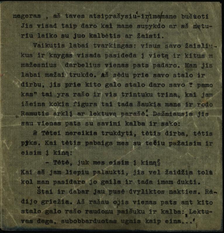 Keliautojo, mokslininko, rašytojo Antano Poškos 1940 metų gruodžio 5 d. laiškas Benei Jasėnaitei