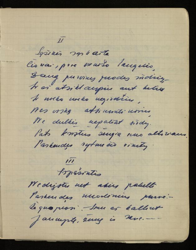 Žurnalisto, literato, vertėjo Kazimiero Pūro kūrybos V sąsiuvinis. Eilėraščiai, 1951–1952 m.