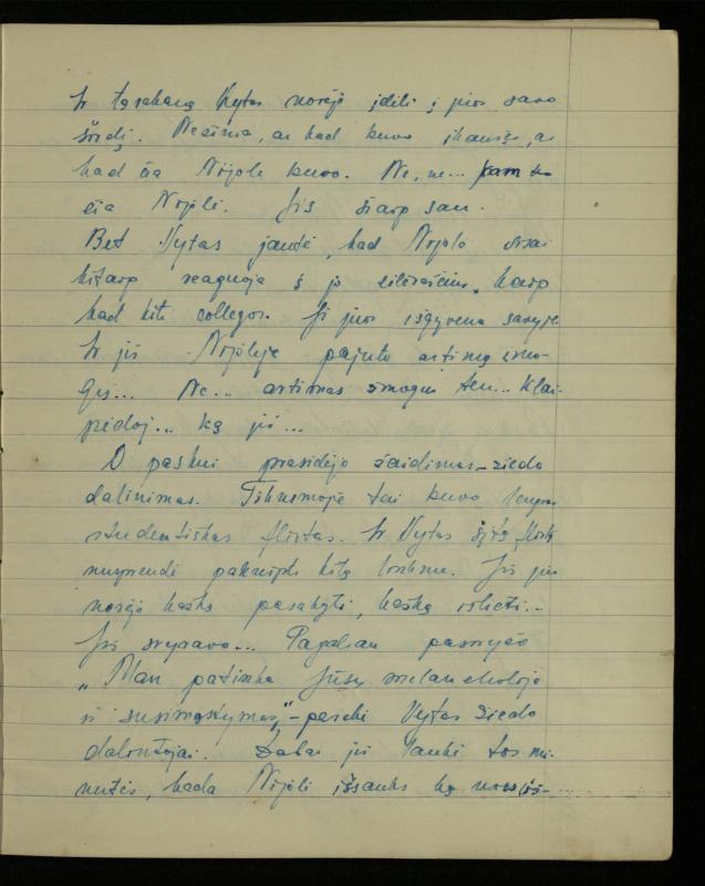 Žurnalisto, literato, vertėjo Kazimiero Pūro kūrybos I sąsiuvinis. Apsakymas (autobiografinė impresija), 1950 m.