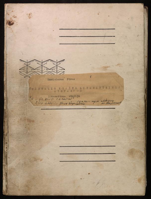 Žurnalisto, literato, vertėjo Kazimiero Pūro literatūros studija „Pasvalio krašto literatūrinės atovartos (1863–2000)“