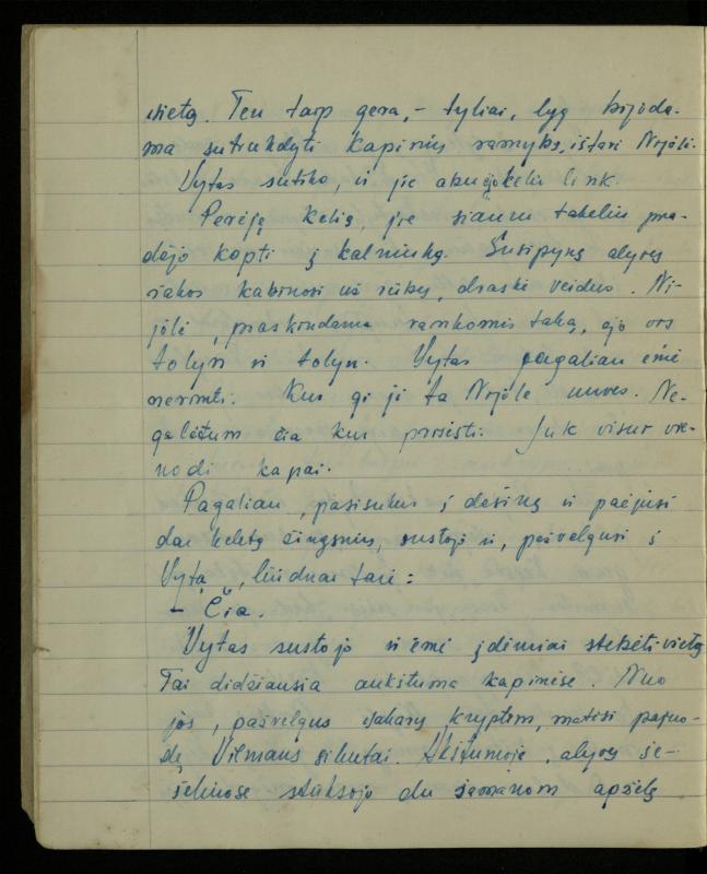 Žurnalisto, literato, vertėjo Kazimiero Pūro kūrybos I sąsiuvinis. Apsakymas (autobiografinė impresija), 1950 m.